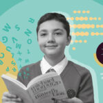 Male student reading a book