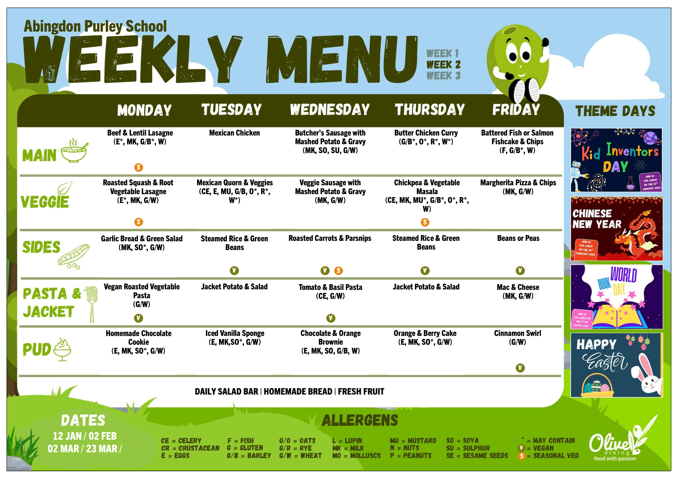 Aps Menu Lunch Menus | Abingdon House School, Purley
